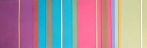ajperriello abstract horizontal orientation of linear minimalist colored paper collage