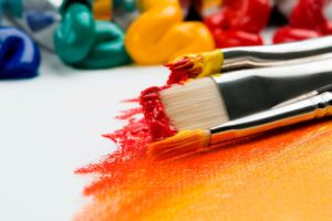paint brushes with paint