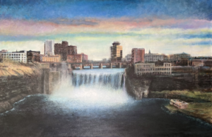 acrylic painting high falls Rochester NY